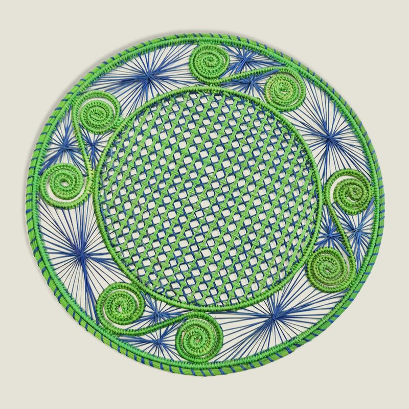 Blue & Green Hand Woven Artisan Placemat