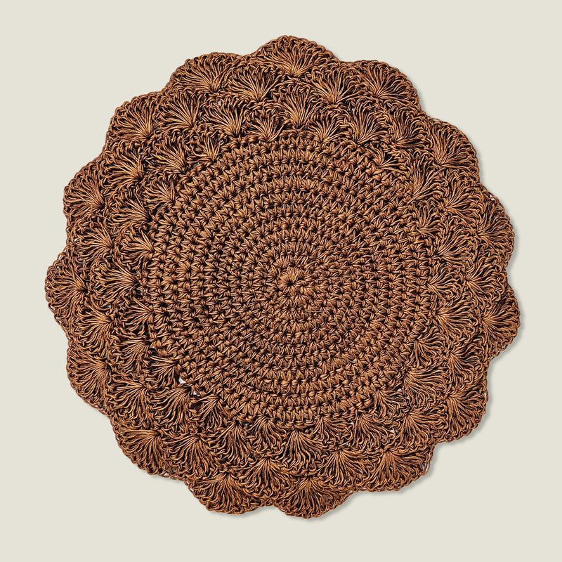 Hand Woven Crochet Scalloped Placemats