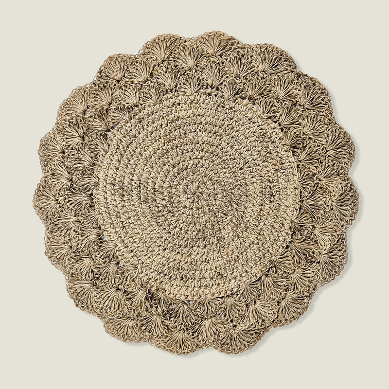 Hand Woven Crochet Scalloped Placemats
