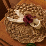 Artisan Hand Woven Crochet Placemats Orchid Napkin Rings