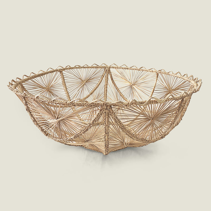 Artisan Hand Woven Palm Bowl with Frill
