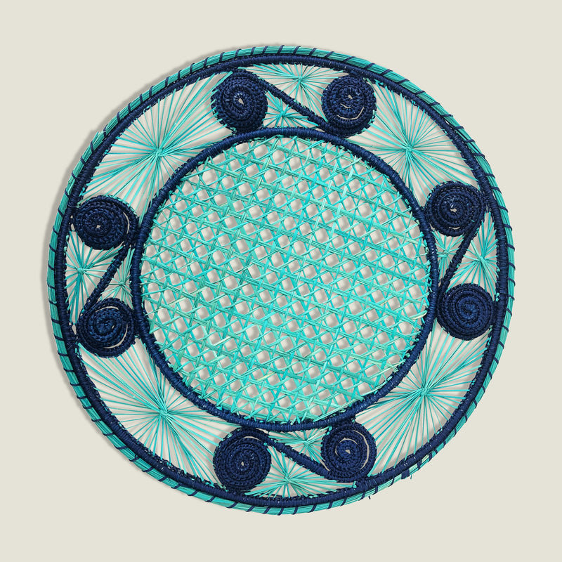 Blue & Turquoise Hand Woven Artisan Placemat
