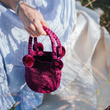 Artisan Hand Woven Cotton Small Pom Pom Bag