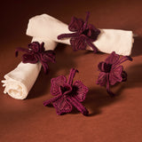 Handmade Orchid Woven Napkin Rings Purple