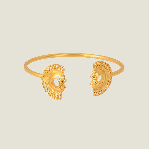 Precolombino Artisan Handmade Gold Cuff Bracelet