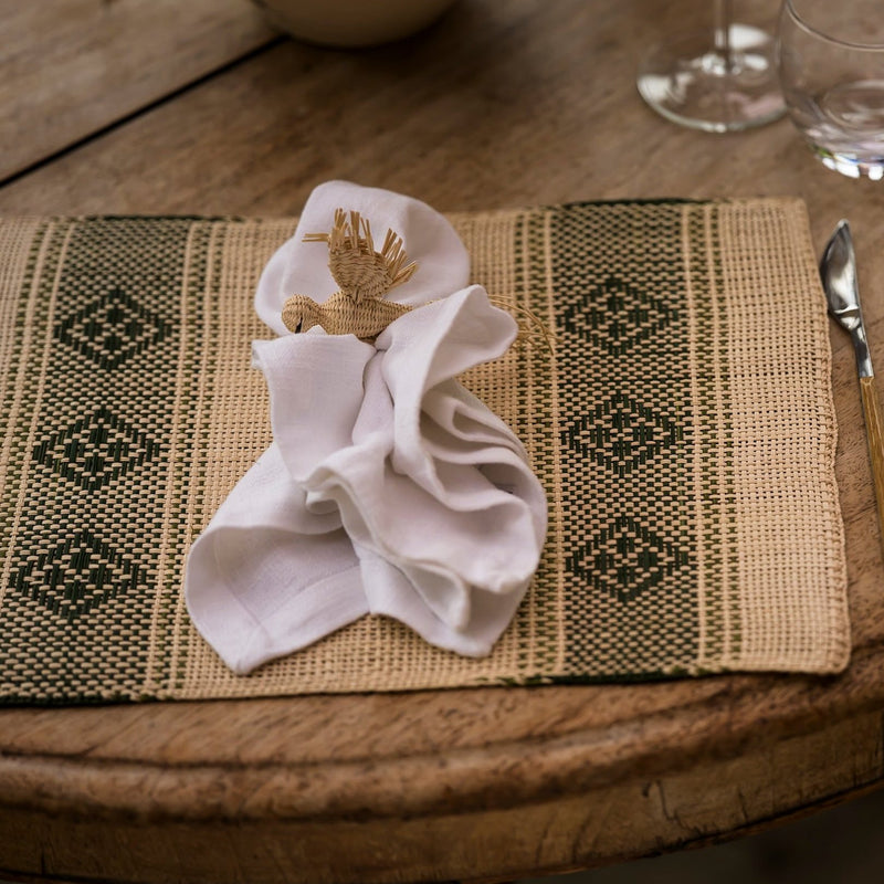 Hand Woven Natural Hummingbird Napkin Rings