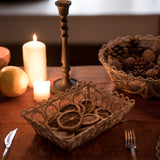 Hand Woven Artisan Tray and Woven Bowl