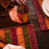 Raya Woven Placemats, Napkin Rings & Cup Holder Set (Set of 4)