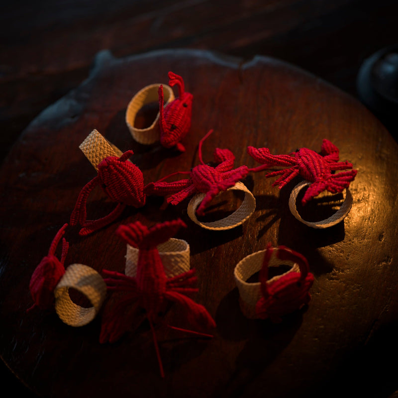 Hand Woven Crab and Lobster Napkin Rings