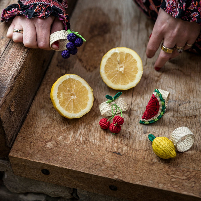 Hand Woven Fruity Napkin Rings