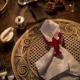 Hand Woven Artisan Swirl Placemats & Hand Woven Lobster Napkin Rings