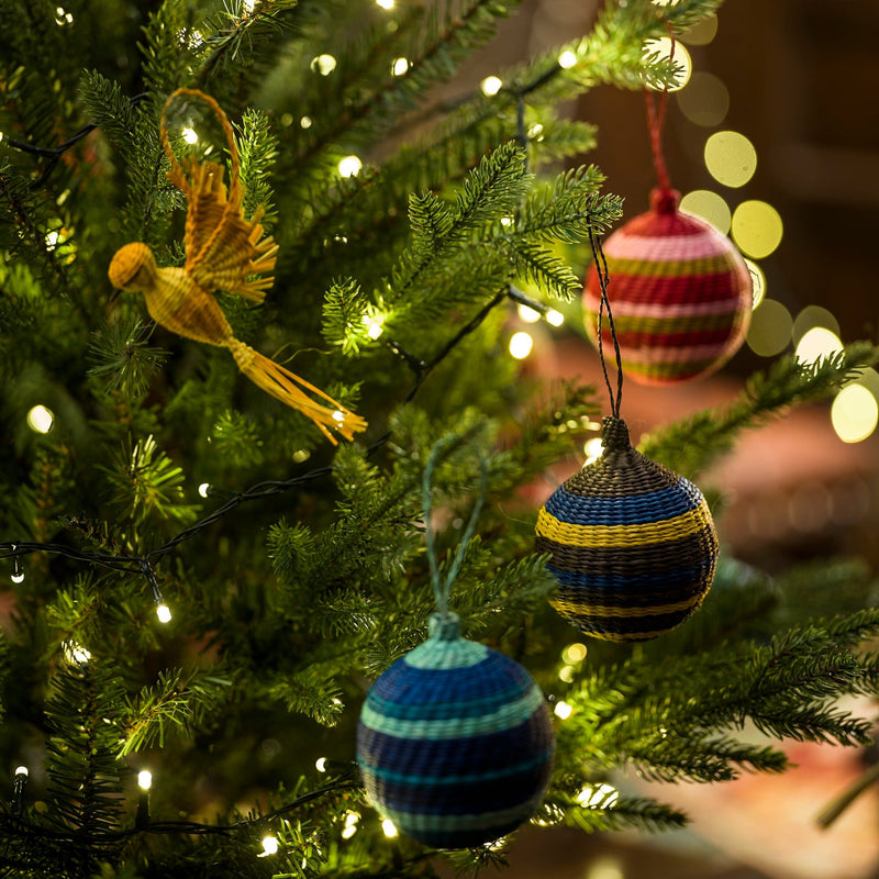 Hand Woven Artisan Colourful Baubles 