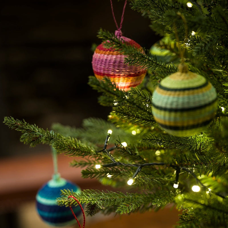 Hand Woven Artisan Colourful Baubles 