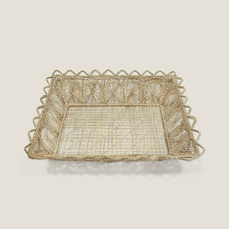 Small Woven Tray With Frill