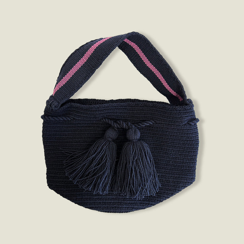 Wayuu Mini Contrast Cotton Clutch Bucket Bag