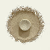 Woven Wide Brim Hat With Fringe Natural Cream