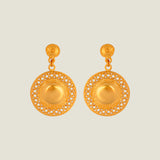 circular gold earrings handmade