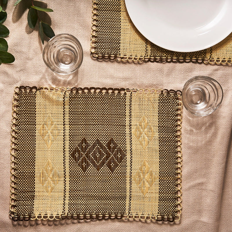 Sandona Bordered Woven Placemats (Set of 4) - The Colombia Collective