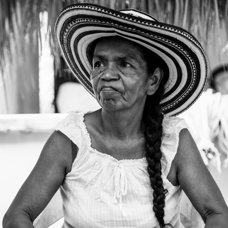 Colombian Zenu Artisan with Sombrero Vueltiao